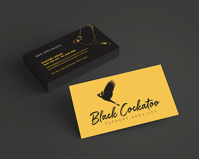 Black Cockatoo Support Services Business Card Design by Fisse Design