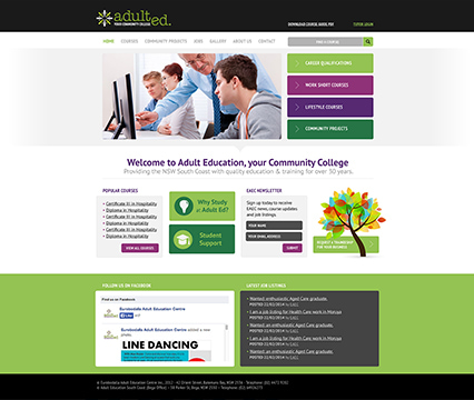 Eurobodalla Adult Education Web Design