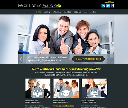 Retail Training Australia Web Design