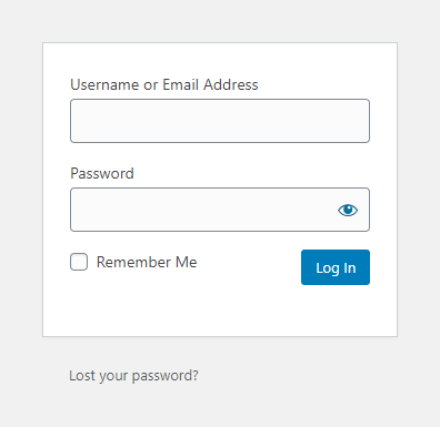 WordPress Login Page